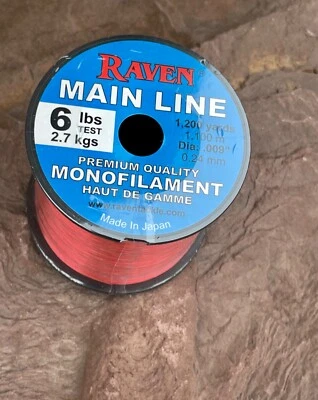 Raven Premium Monofilament fishing Line, 6 Lb Test Pink, 1200 Yds — 第 1/3 张图片