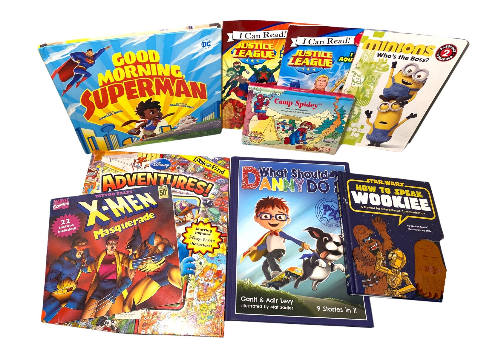 Lot Of 9 Kids Superhero Books Justice League X Men Star Wars Disney Superman Ebay