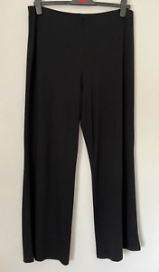 M&S Black Jersey High Waisted Wide Leg Trousers Size 18