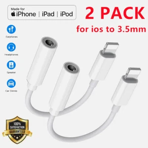 2X for iPhone/iPad/iPod Headphone Adapter Jack 8Pin to 3.5mm Aux Cord Converter - Picture 1 of 14
