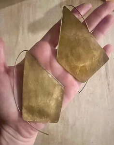 Brass Kite Earrings 4" Length – Roost Overstock/Banana Republic/Aureus + Argent - Picture 1 of 4