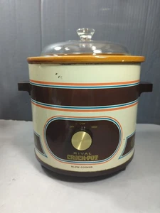 Vintage 70s Rival Crock-Pot Model 3100/2 Slow Cooker 3 1/2 Qt Works - Picture 1 of 13