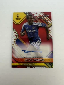 2024-25 Topps Finest UEFA Didier Drogba Auto Red Refractor /5 Chelsea #BA-DD - Bild 1 von 2