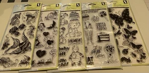 Lote de estampillas de tinta transparente Inkadinkado ~ peces y pájaros y dulces y más-5 juegos todos nuevos - Imagen 1 de 7