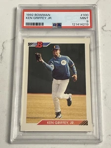 Bowman #100 Ken Griffey Jr. Mariners Hof 1992 PSA 9 como nuevo - Imagen 1 de 2