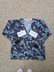 Tafford Scrub Jacket Blue Pattern - Med - Pre-owned - Picture 1 of 1