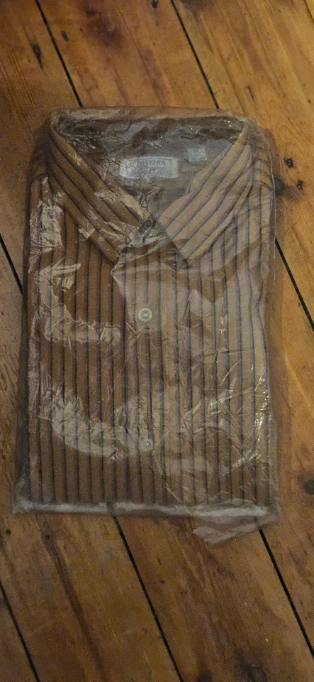 Camicia uomo a righe marroni - 16,5 - Immagine 1 di 1