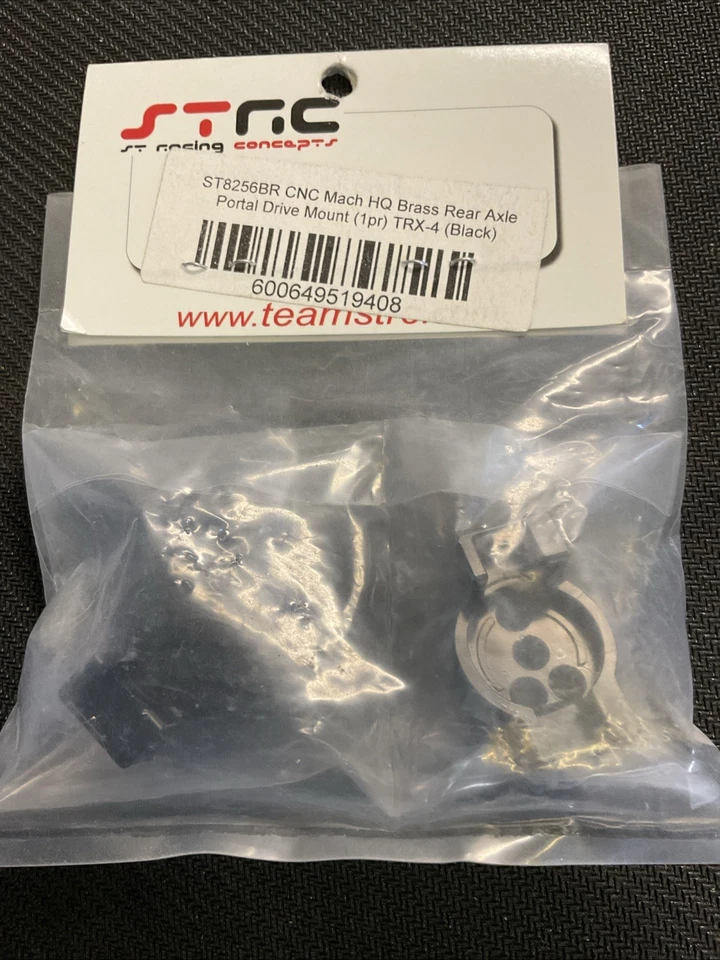 ST Racing ST8256BR Traxxas TRX-4 Brass Rear Axle Portal Mounts (Black) (2) - Image 1 of 1