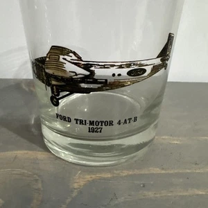 Vintage Plane Bar glass tumbler 3 1/2" Ford Tri Motor 4 AT B 1927 - Picture 1 of 11
