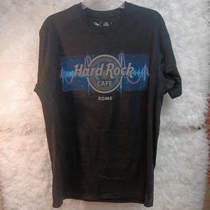 Hard Rock Café Tee Shirt Letters Size L Black Vintage Rome (G153) - Picture 1 of 4