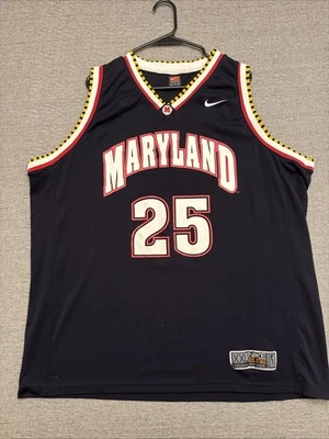 Camiseta deportiva de baloncesto para hombre Nike Elite 2XL Maryland Terrapins #25 Black Terps UMD Foto 1 de 4