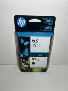 Oryginalne czarne i trójkolorowe wkłady atramentowe HP 63XL Combo 2023/2026 - Zdjęcie 1 z 2