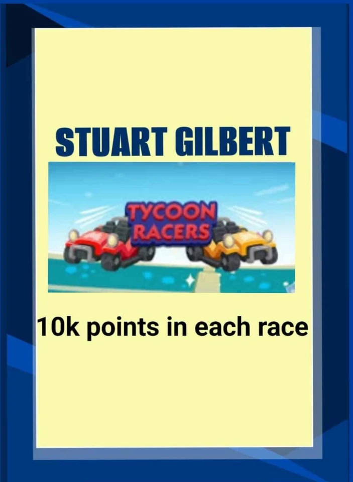 1x slot Tycoon Racers 🚀 Monopo_ly_Go 🚀 10k Points slot Per Race🚀 - Image 1 of 1