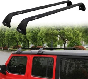 2Pcs Fits for Jeep Wrangler JL JK 2007-2021 Roof Rail Rack Cross Bar Crossbar - Picture 1 of 9