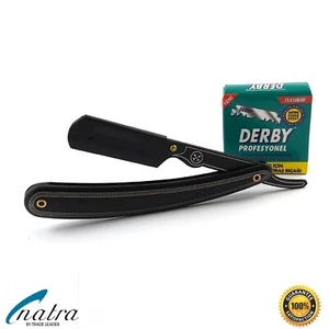 Rasiermesser + 100 DERBY Professional Rasierklingen Rasierer Rasur Razor NATRA - Picture 1 of 10