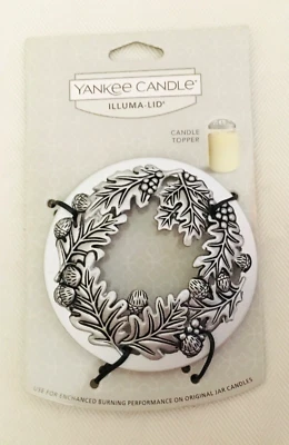Yankee Candle ~ ILLUMA TAPA TOPPER ~ Estilo Plano ~ "Hoja y Bellota" ~ #1199961 ~ Nuevo con Etiquetas Foto 1 de 4