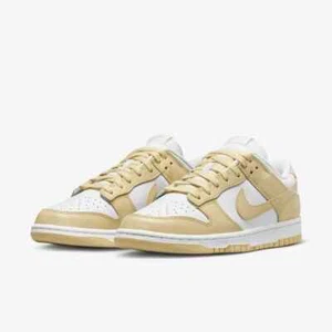 New Nike Dunk Low Sneakers - Team Gold/ White (DV0833-100) Mens Size 7 - Picture 1 of 5