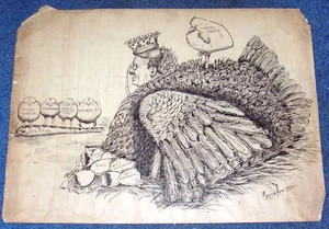1909 Original Pen & Ink Illustration of Teddy Roosevelt by Maclyn Arbuckle - Imagen 1 de 10