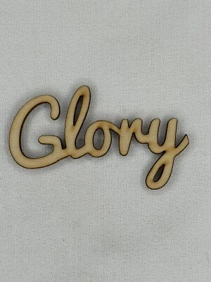 Corte láser personalizado sin terminar mayúsculas en forma de palabra de gloria recorte artesanal de madera Foto 1 de 2