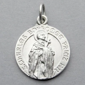 French Antique Religious Medal. Saint Charles Borromeo. Pendant by Penin. - Picture 1 of 4