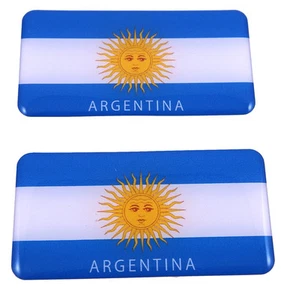 Argentina Rectangular flag domed decal 3D sticker emblem 2.6" set of 1 or 2 - Imagen 1 de 4