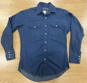 Camisa de colección Wrangler de mezclilla perla a presión manga larga talla M - Imagen 1 de 4