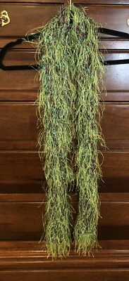Stunning HAND-MADE MODA DEA EYELASH YARN SCARF 58” Long Knit Fur Ever Limeade - Image 1 of 4
