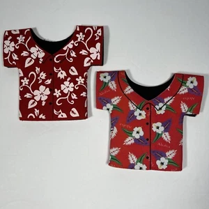 2 camisas hawaianas en forma de koozies para botella de cuello largo aislante floral de bebidas - Imagen 1 de 10