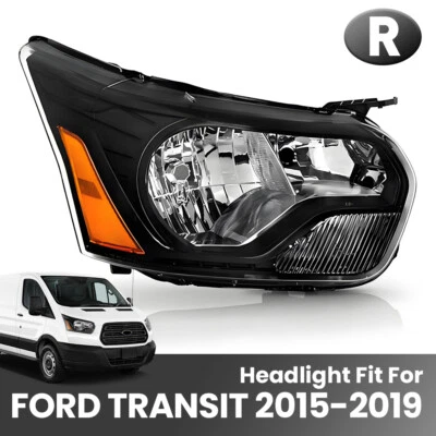 2015-2019 Ford Transit 150 250 350 Halogen Black Headlight Right Passenger Side - Image 1 of 4