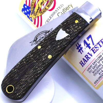 RARE 1 of 66 GEC #47 Tidioute Harvester OD Green Micarta Great Eastern Cutlery - Image 1 of 4