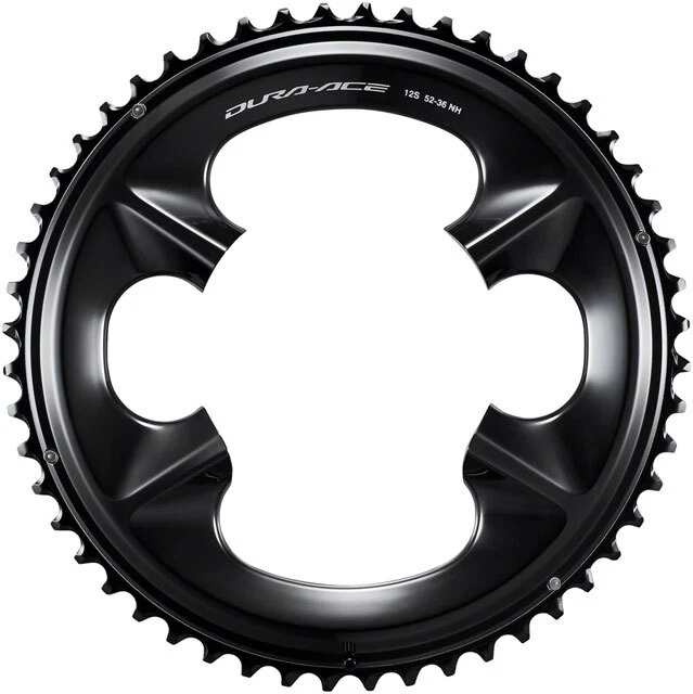 Shimano Dura-Ace FC-R9200 12-Speed Chainring - 52t, Asymmetric 110 BCD, Black, N - Image 1 of 1