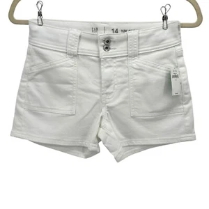 New Gap Kids Girls 14 Shorts Y2K Shortie White Denim Jean Pockets - Picture 1 of 7
