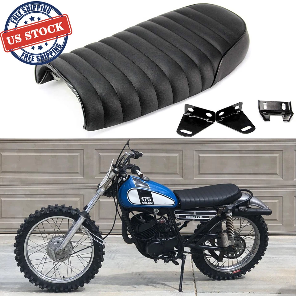 Sillín plano universal para moto café corredor asiento para Suzuki GS Honda CB500 Foto 1 de 4