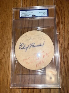 Phila A’s Chief Bender autograph on beer coaster PSA/DNA - Picture 1 of 5
