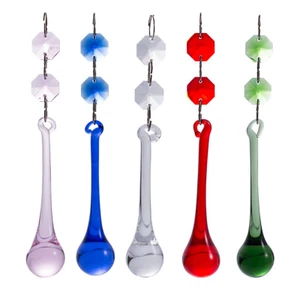 10pcs Crystal Prisms Rain Drop Chandelier Lamp Part Pendant Xmas Home Decor - Picture 1 of 15