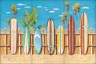 Surfing Tile Backsplash Drew Beach Art Ceramic Mural RW-EJD001