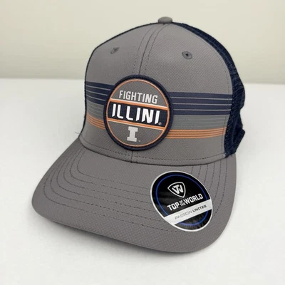 Top of the World Blue Gray Illinois Fighting Illini Cap Hat Men’s Snapback NWT - Image 1 of 4