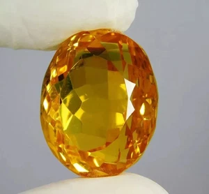 200.60 Ct Oval Cut Yellow Topaz Loose Gemstone Certified - Picture 1 of 6