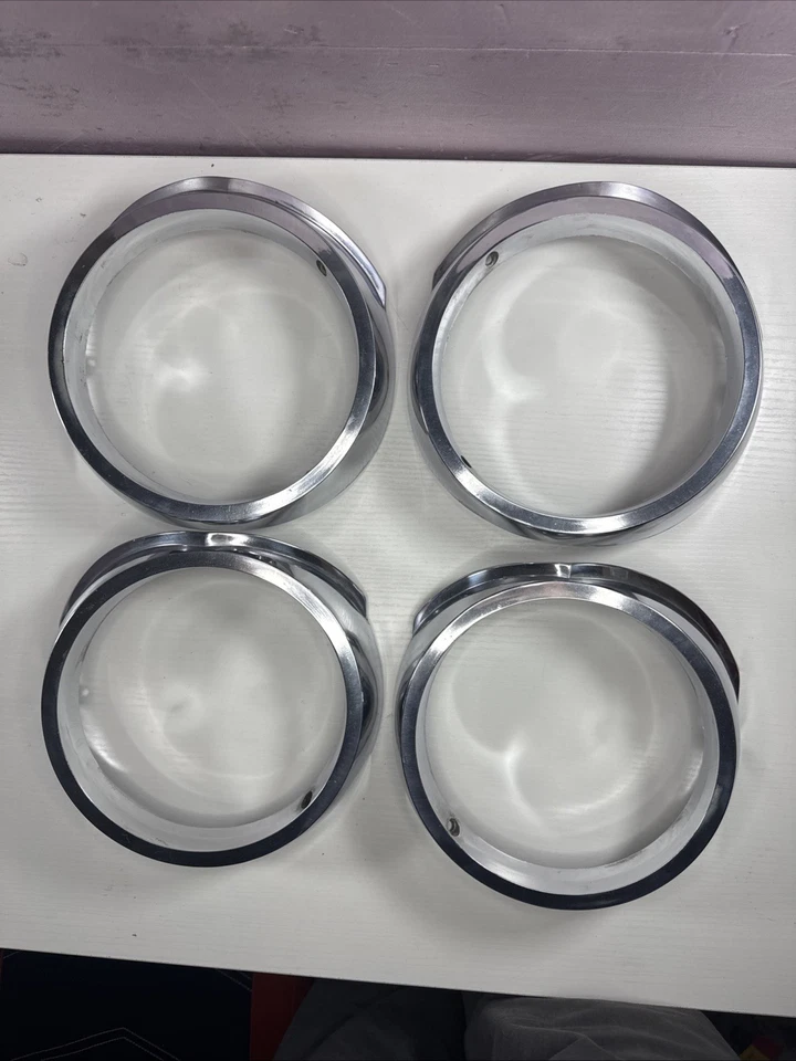 1963 Dodge Custom 880 LH RH Chrome Headlight Door Bezel Pair Grill Trim Molding - Image 1 of 4