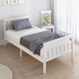 Einzelbett in weiß 3 Fuß Einzelbett Holzrahmen weiß - Bild 1 von 7