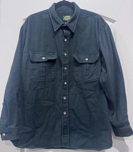 VTG Cabela's Deerskin Soft Chamois Flannel Shirt Men's 2XL Tall Green Outdoors - Picture 1 of 5