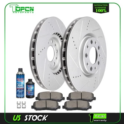 Front brake pads and rotors Drilled Slotted For 2013 2014 20152 2016 Dodge Dart - Изображение 1 из 4