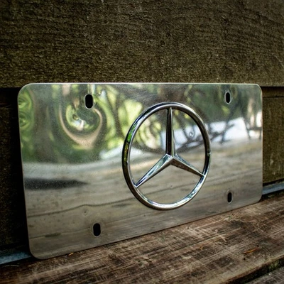 Vintage Mercedes Benz Convertible CLK320 2001 New MB Logo Chrome License Plate - Image 1 of 4