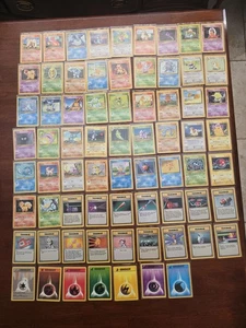 COMPLETE Unlimited  Pokemon BASE Set  70 Card UNCOM/COM Non-Holo NM/MT Unplayed - Picture 1 of 1