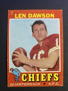 1971 Topps Len Dawson Kansas City Chiefs Card #180 Hall of Fame - Picture 1 of 2
