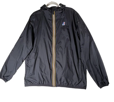 Chaqueta K-Way Para Hombre XL Negra Le Vrai 3.0 Claude Con Capucha Cortavientos Lluvia Nylon Foto 1 de 4