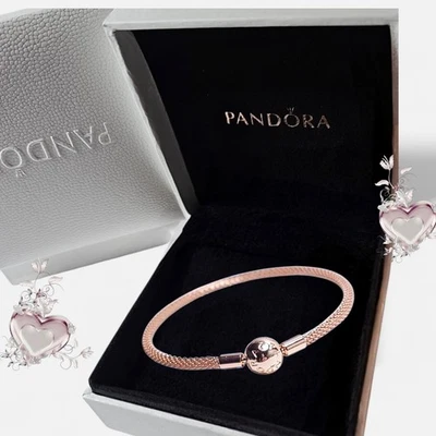 Pulsera PANDORA Rosa Malla 586543 VENDEDOR DE EE. UU.  Foto 1 de 4