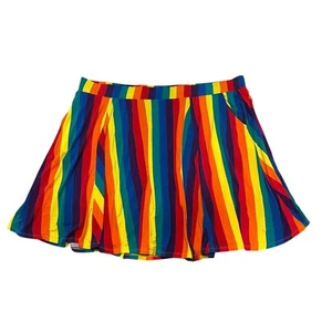 Falda Torrid 5 (5X 28) Súper Suave Arco Iris Orgullo con Pantalones Cortos Integrados Skort Punk Gay - Imagen 1 de 4