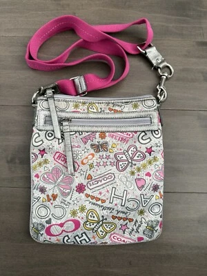 COACH Poppy Butterfly Graffiti crossbody bag purse discontinued - Image 1 of 4