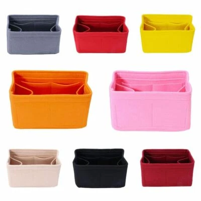 Women Felt Makeup Organizer Bag Inner Multipocket Cosmetic Storage Portable Case - Image 1 of 4